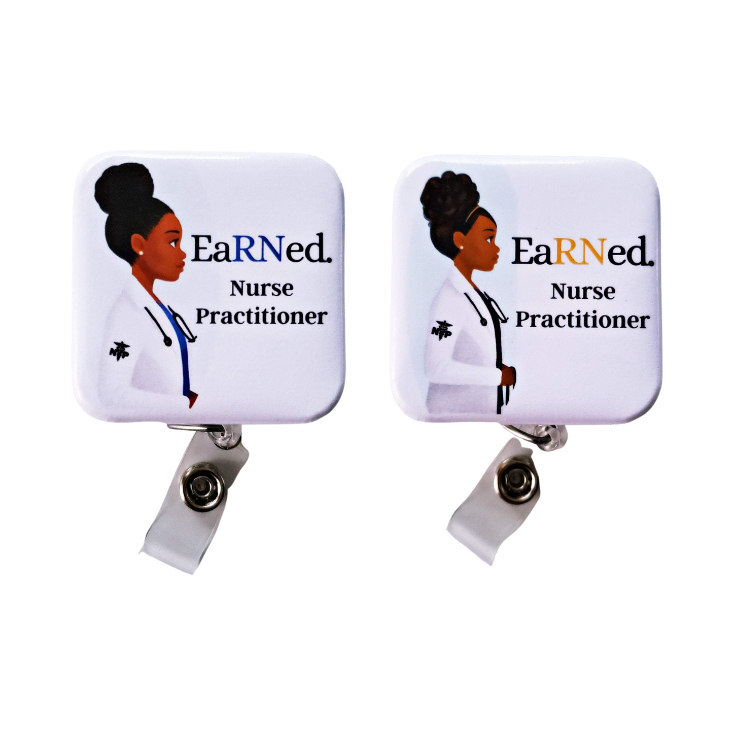 EaRNed. Nurse Practitioner Retractable ID Badge Reel