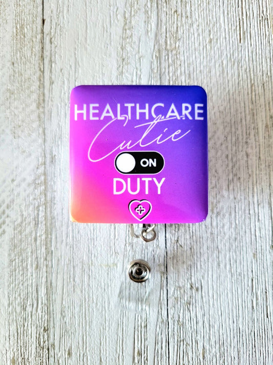 Healthcare Cutie On Duty Retractable ID Badge Reel