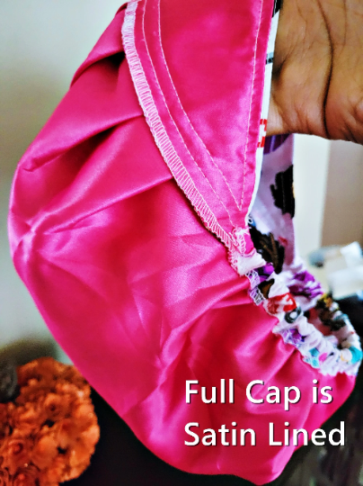 White Satin-Lined Adjustable Bouffant or Surgical Cap