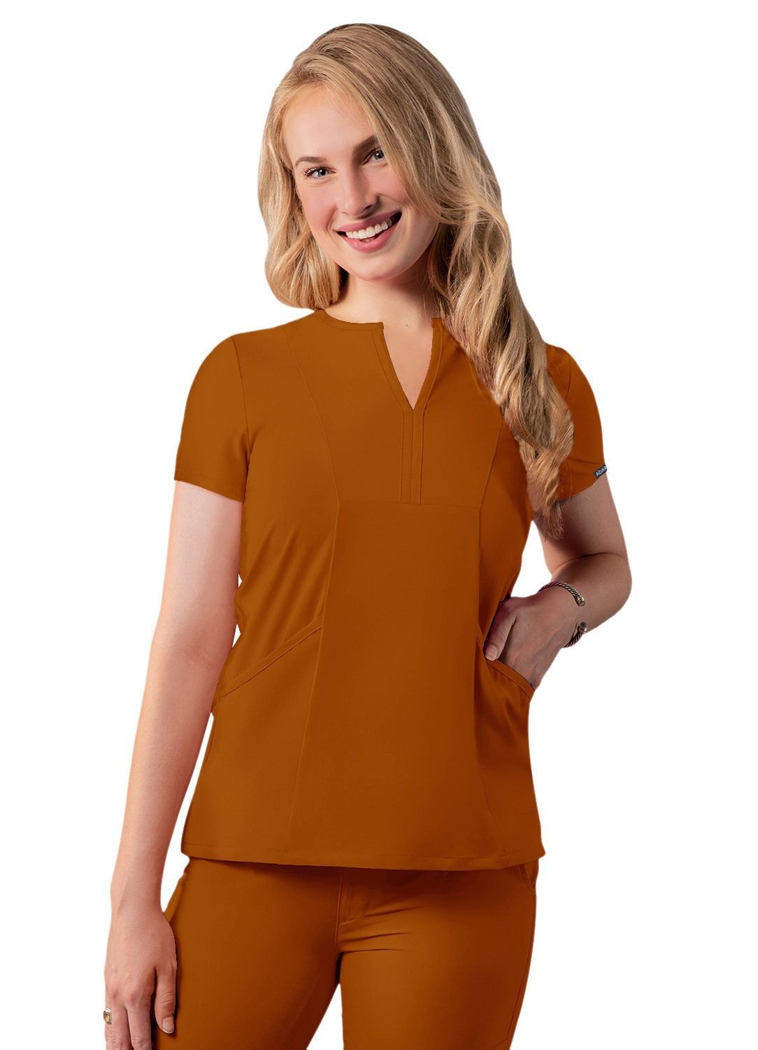 Adar Women's Notched V-Neck Top by Addition Collection
