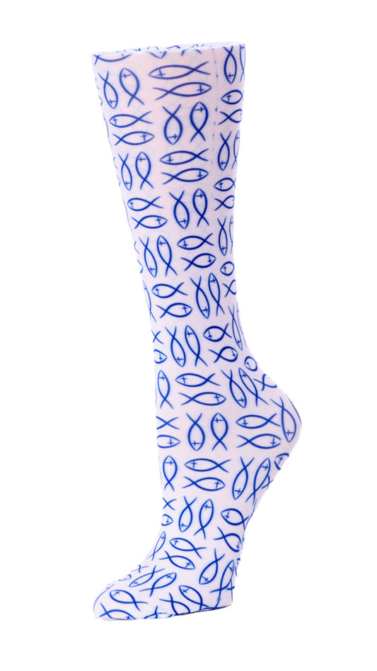 Cutieful Compression Socks "Christian Fish" Sheer