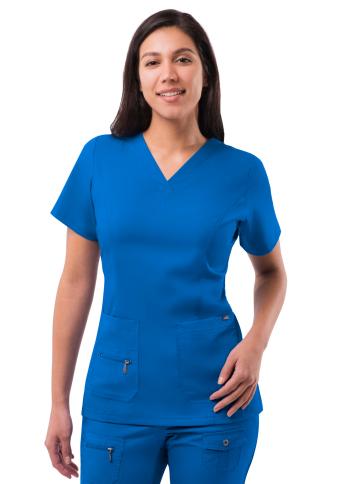 Adar Women's  Elevated V-Neck Scrub Top Pro Collection Royal Blue