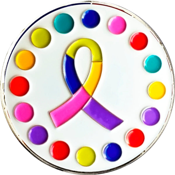 Cancer Awareness Ribbon - Enamel Badge Reel