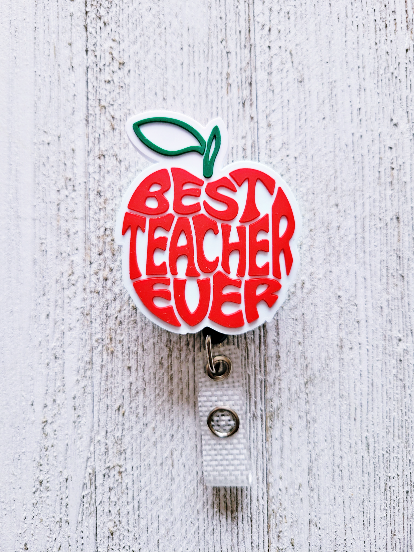 Best Teacher Ever Retractable Badge Reel Silhouette