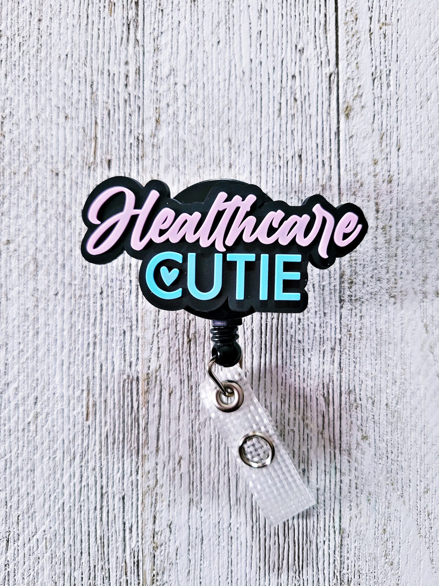 Healthcare Cutie Pink Blue PVC Retractable ID Badge Reel – B and T Scrub  Wear