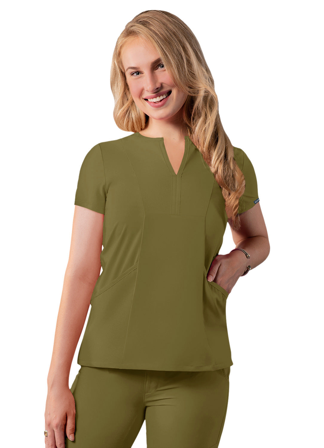 Adar Women's Notched V-Neck Top by Addition Collection