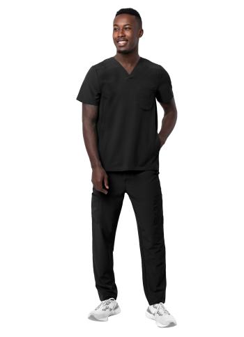 Adar Men's Go-Everyday Cargo Pant Scrub Set Black