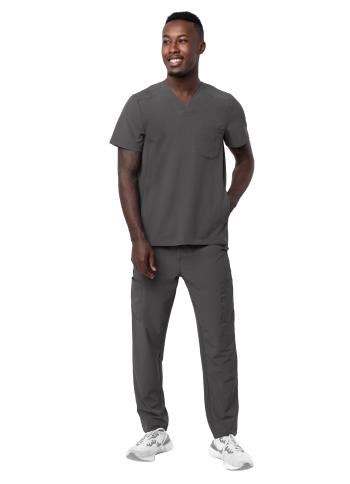 Adar Men's Go-Everyday Cargo Pant Scrub Set Pewter