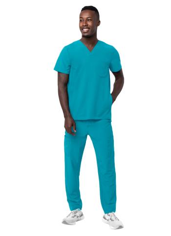 Adar Men's Go-Everyday Cargo Pant Scrub Set Teal