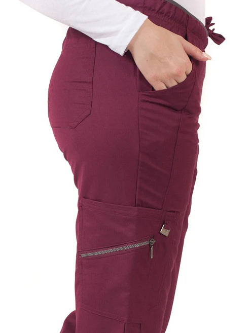 Life Threads Women’s Ergo 2.0 Fashion Utility Cargo Pants Wine