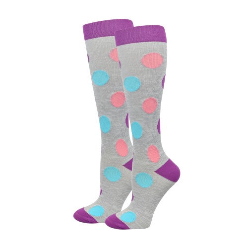 Think Medical Premium Compression Bright Dots 10-14mmHg Socks