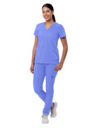 Adar Women's Go-Basic Scrub Set Addition Collection Ceil Blue