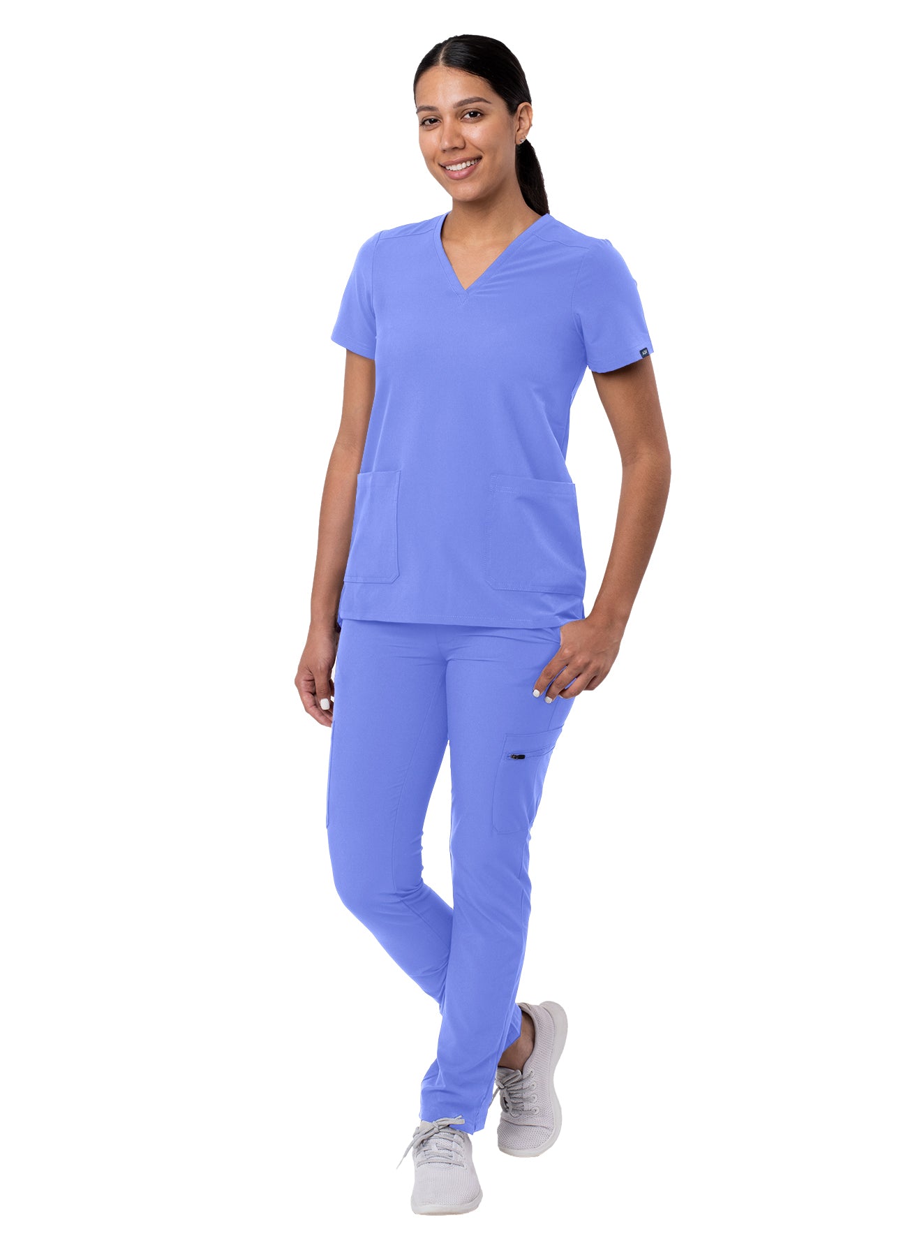 Adar Women's Go-Basic Scrub Set Addition Collection Ceil Blue