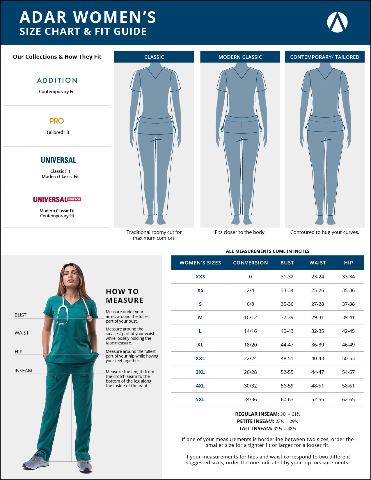 Adar Women's Active Classic Scrub Set